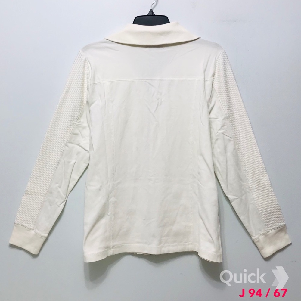 M - New Croft & Barrow Lightweight Track Jacket in Ivory - Picture 6 of 11